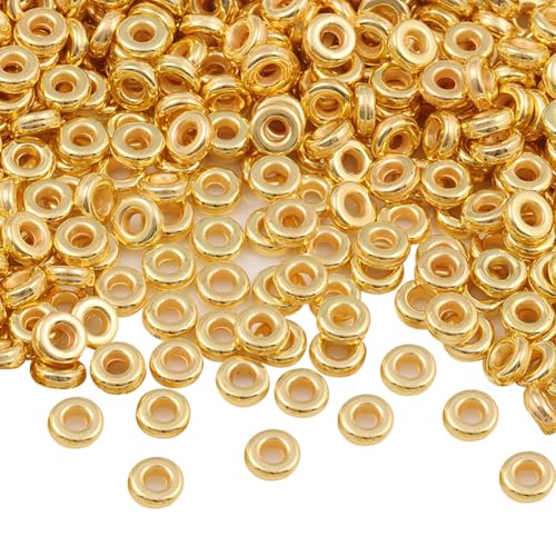 ccHuDE 1000 Stück 6 mm kleine Loch, runde Perlen, lose Abstandshalter, kleine flache Scheiben, Mini-Perlen, Bastelperlen, Freundschaftsarmband, Halskette, Dekoration, Perlen für DIY-Ohrringe ccHuDE 1000 Stück 6 mm kleine Loch, runde Perlen, lose Abstandshalter, kleine flache Scheiben, Mini-Perlen, Bastelperlen, Freundschaftsarmband, Halskette, Dekoration, Perlen für DIY-Ohrringe von ccHuDE