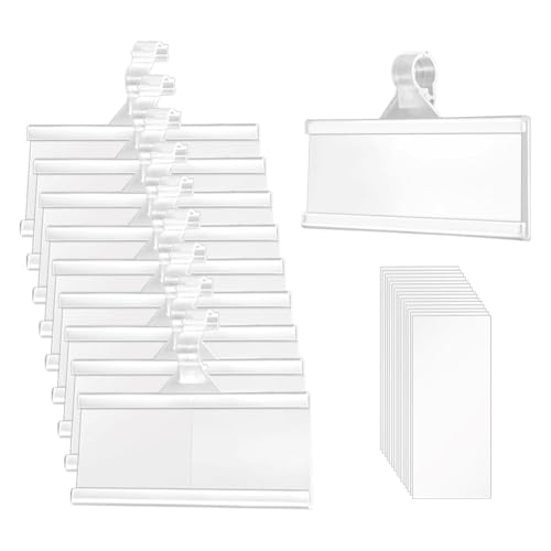 ccHuDE 25 Sets transparente Kunststoff-Regaletiketten, Draht-Regaletikettenhalter, Regal, Preisschilder, Korb, Etikett, Clip, Ticket-Display, Halter, Einzelhandel, Schild-Display-Clip für den von ccHuDE