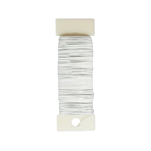ccHuDE 38 Yards 22 Gauge Weißer Metall-Blumendraht, flexibler Kranz, Girlande, Draht, Floristen, Blumenarrangement, Drähte, Blumenstrauß, Stiel, Wickeldrähte für Hochzeit, DIY Handwerk von ccHuDE
