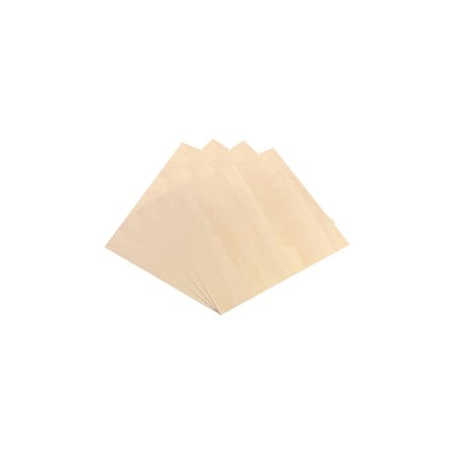 ccHuDE 4 Stück 2 mm dünne Holzplatten, unlackierte Holzplatten, Holzquadrate Bretter, rechteckige Holz-Cotouts, Holzscheiben, Basteln, blanko, 150 x 150 x 2 mm von ccHuDE