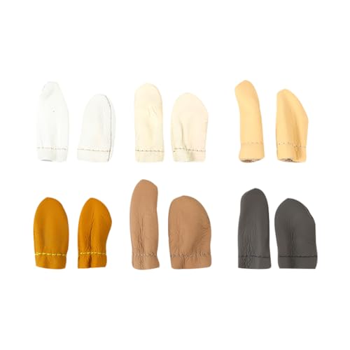 ccHuDE Fingerschutz aus Leder, zum Stricken, Fingerschutz, zum Nähen, für kleine Fingerspitzen, 3 Paar von ccHuDE