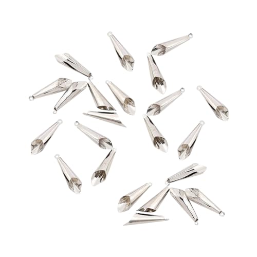 ccHuDE Perlenkappen und Abstandshalter mit langen Blumen, Metallkegel und Anhängerkappen für Ohrringe und Halsketten, Silber, 200 Stück ccHuDE Perlenkappen und Abstandshalter mit langen Blumen, Metallkegel und Anhängerkappen für Ohrringe und Halsketten, Silber, 200 Stück von ccHuDE