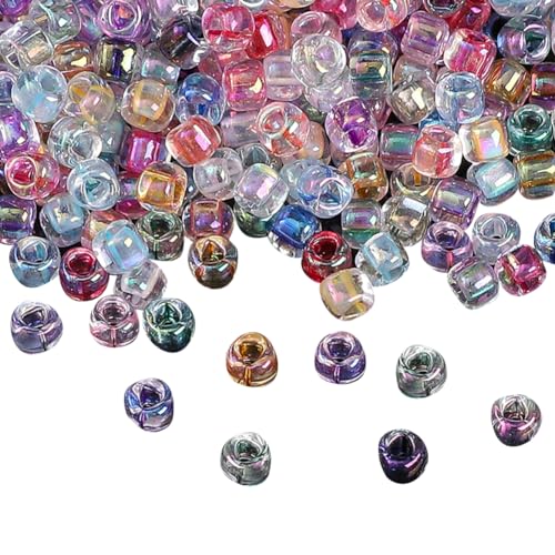 ccHuDE Transparente Pony-Perlen, kleine perforierte Perlen, Mini-Glasperlen, dekorative Bastelperlen, Schmuck, Rocailles, Haarflechtperlen für DIY-Armbänder, 50 g, 4 mm, mehrfarbig ccHuDE Transparente Pony-Perlen, kleine perforierte Perlen, Mini-Glasperlen, dekorative Bastelperlen, Schmuck, Rocailles, Haarflechtperlen für DIY-Armbänder, 50 g, 4 mm, mehrfarbig von ccHuDE