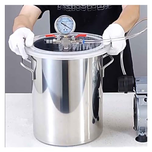 Edelstahl-Vakuumkammer-Set for Entgasen von Epoxidharz und Silikon – 6 l bis 100 l Fassungsvermögen mit präzisem Vakuummeter(21L(30x30cm)) von cchhHUAc