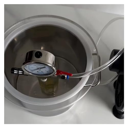 Edelstahl-Vakuumkammer-Set for Entgasen von Epoxidharz und Silikon – 6 l bis 100 l Fassungsvermögen mit präzisem Vakuummeter(35L(35x35cm)) von cchhHUAc