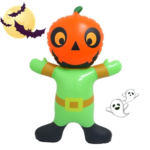 Aufblasbare Kürbis Halloween Dekorationen - PVC wasserdicht aufblasbare Kürbis -Man Yard dekors | Festliche Atmosphäre Requisiten perfekt für Terrasse Innen-, Garten Wohnzimmer, 27.56x10.63x42.13in von ccuzs