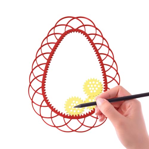Drawing Templates, Drafting Stencils, Art Formwork, Precise Lines Guides, Layered Shape Patterns, for Painting Journaling Studying Designing, 7.09 Inches Red Yellow von ccuzs