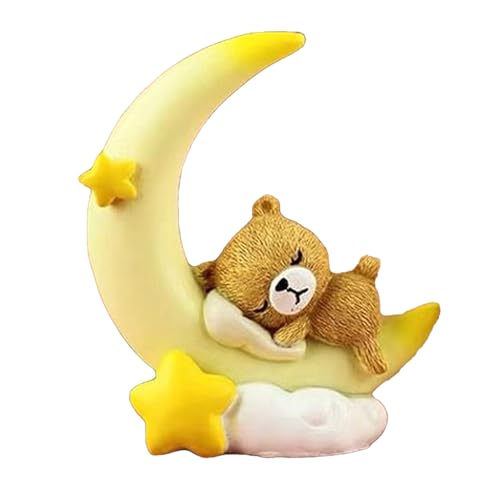 Moon Bear Cake Topper, Cute Sleeping Bear Figurine, Mini Desktop Sculpture, Adorable Resin Ornament, Lightweight Decorative Accent, Ideal for Cakes & Table Decor von ccuzs
