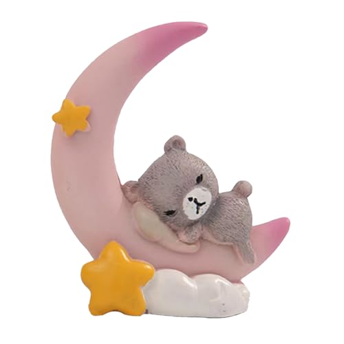Moon Bear Cake Topper, Cute Sleeping Bear Figurine, Mini Desktop Sculpture, Adorable Resin Ornament, Lightweight Decorative Accent, Ideal for Cakes & Table Decor von ccuzs