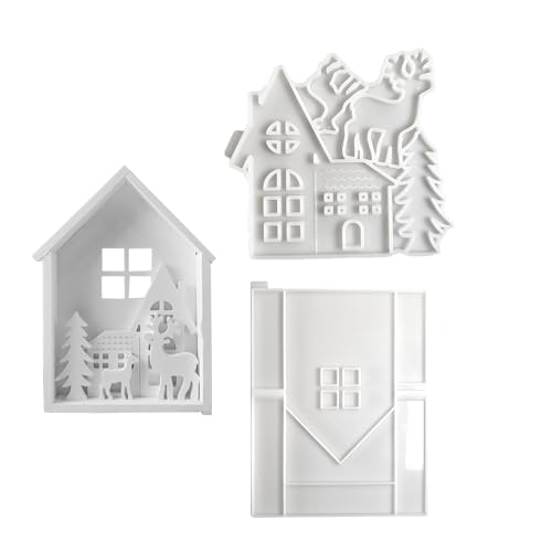 Silikonform mit Weihnachtshaus-Design – Silikongussformen für Weihnachtskuchen, wiederverwendbare Form für Seife, Epoxidharz, Gips, Urlaubsprojekte Silikonform mit Weihnachtshaus-Design – Silikongussformen für Weihnachtskuchen, wiederverwendbare Form für Seife, Epoxidharz, Gips, Urlaubsprojekte von ccuzs