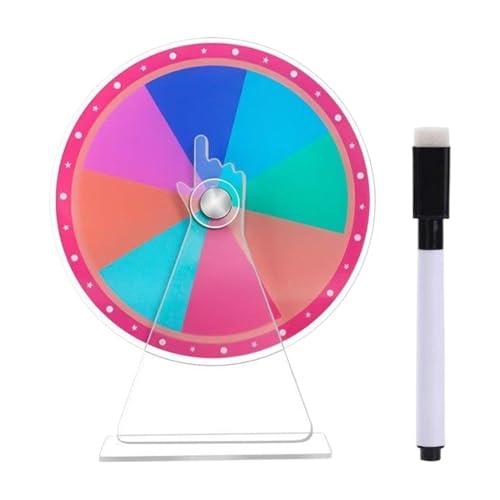 ccuzs Prize Wheel, Acrylic Tabletop Roulette, Erasable Surfaces, Vibrant Rainbow Design, Spin to Win Wheel for Carnival Classroom Trade Show And Game Events 4.92x3.94in von ccuzs