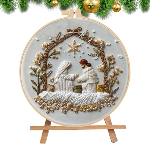 ccuzs Weihnachts Stick Set | Krippe Stickmuster Vorlagen Set | Mit Rahmen Einfaches Garn Handarbeit Nadel Für Anfänger Kinder Mädchen Frauen Hobby Zu Hause Teens ccuzs Weihnachts Stick Set | Krippe Stickmuster Vorlagen Set | Mit Rahmen Einfaches Garn Handarbeit Nadel Für Anfänger Kinder Mädchen Frauen Hobby Zu Hause Teens von ccuzs
