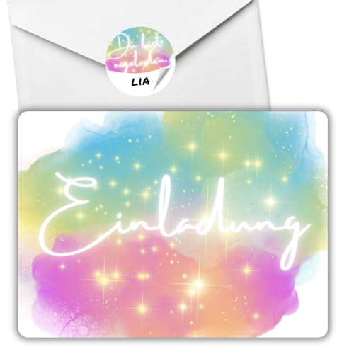 celebr8te 12x Glitzer Wolken Einladungskarten - Für den Kindergeburtstag von Mädchen - UV Hochglanz Glitzer Party Geburtstagseinladungen +12 Umschläge +12Sticker celebr8te 12x Glitzer Wolken Einladungskarten - Für den Kindergeburtstag von Mädchen - UV Hochglanz Glitzer Party Geburtstagseinladungen +12 Umschläge +12Sticker von celebr8te