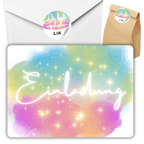 celebr8te 12x Glitzer Wolken Einladungskarten - Für den Kindergeburtstag von Mädchen - UV Hochglanz Glitzer Party Geburtstagseinladungen +12 Umschläge +24 Sticker +12 Geschenktüten celebr8te 12x Glitzer Wolken Einladungskarten - Für den Kindergeburtstag von Mädchen - UV Hochglanz Glitzer Party Geburtstagseinladungen +12 Umschläge +24 Sticker +12 Geschenktüten von celebr8te