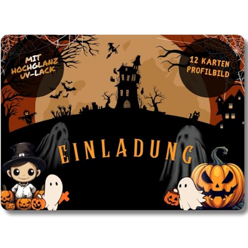 celebr8te 12x Einladungskarten mit Halloween Kids Motiv - Gruselige Karten für Jungen & Mädchen & auch Erwachsene - Coole Partyeinladungen mit hochwertiger Verarbeitung celebr8te 12x Einladungskarten mit Halloween Kids Motiv - Gruselige Karten für Jungen & Mädchen & auch Erwachsene - Coole Partyeinladungen mit hochwertiger Verarbeitung von celebr8te