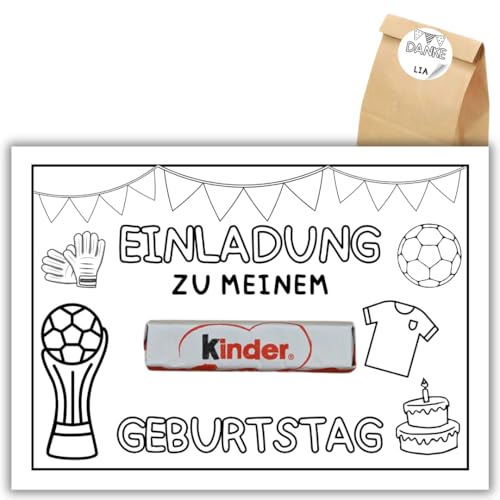 celebr8te 12x kreative Fussball DIY Einladungskarten - Für den Kindergeburtstag von Jungen & Mädchen zum selbst gestalten - Partyeinladungen für Geburtstage +12 Sticker +12 Geschenktüten celebr8te 12x kreative Fussball DIY Einladungskarten - Für den Kindergeburtstag von Jungen & Mädchen zum selbst gestalten - Partyeinladungen für Geburtstage +12 Sticker +12 Geschenktüten von celebr8te