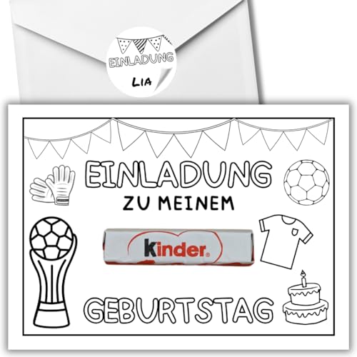celebr8te 12x kreative Fussball DIY Einladungskarten - Für den Kindergeburtstag von Jungen & Mädchen zum selbst gestalten - Partyeinladungen für Geburtstage +12 Umschläge +12 Sticker celebr8te 12x kreative Fussball DIY Einladungskarten - Für den Kindergeburtstag von Jungen & Mädchen zum selbst gestalten - Partyeinladungen für Geburtstage +12 Umschläge +12 Sticker von celebr8te