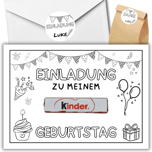 celebr8te 12x kreative Kinder Einladungskarten - Für den Kindergeburtstag von Jungen & Mädchen zum selbst gestalten - DIY Partyeinladungen für Geburtstage +12 Umschläge +24 Sticker +12 Geschenktüten celebr8te 12x kreative Kinder Einladungskarten - Für den Kindergeburtstag von Jungen & Mädchen zum selbst gestalten - DIY Partyeinladungen für Geburtstage +12 Umschläge +24 Sticker +12 Geschenktüten von celebr8te
