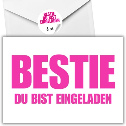 celebr8te 12x lässige Geburtstagseinladungen - BESTIE Einladungskarten für Kindergeburtstag - Teenager Party Einladungskarten +12 Umschläge +12 Sticker celebr8te 12x lässige Geburtstagseinladungen - BESTIE Einladungskarten für Kindergeburtstag - Teenager Party Einladungskarten +12 Umschläge +12 Sticker von celebr8te