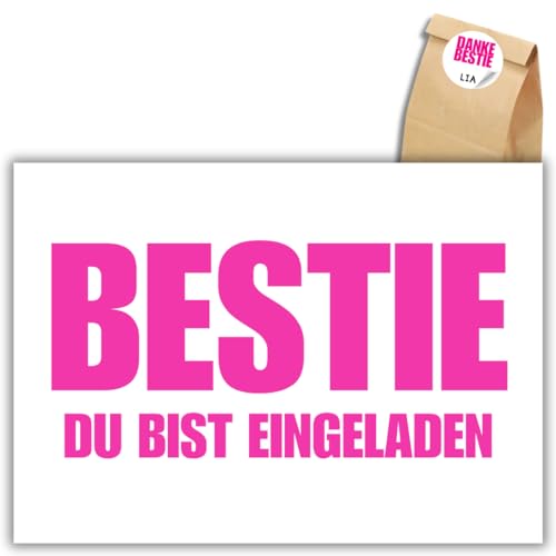 celebr8te 12x lässige Geburtstagseinladungen - BESTIE Einladungskarten für Kindergeburtstag Jungen - Teenager Party Einladungskarten +12Sticker +12 Geschenktüten celebr8te 12x lässige Geburtstagseinladungen - BESTIE Einladungskarten für Kindergeburtstag Jungen - Teenager Party Einladungskarten +12Sticker +12 Geschenktüten von celebr8te