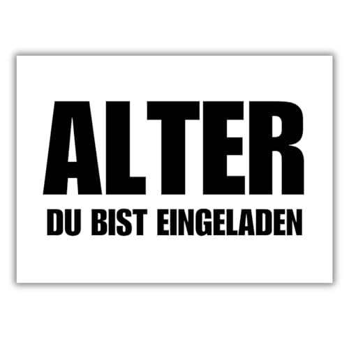 celebr8te 12x lässige Geburtstagseinladungen - ALTER du bist eingeladen! Einladungskarten für Kindergeburtstag Jungen - Teenager Party Einladungskarten von celebr8te