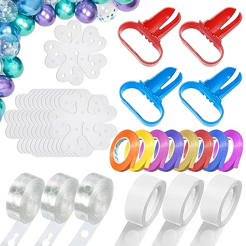 cersaty® Ballon Clips set, Pflaumenförmige Blumenclips Ballon mit Luftballon Girlande Band für Party,Hochzeit,Geburtstag,Verlobung,Babyparty,Weihnachten von cersaty