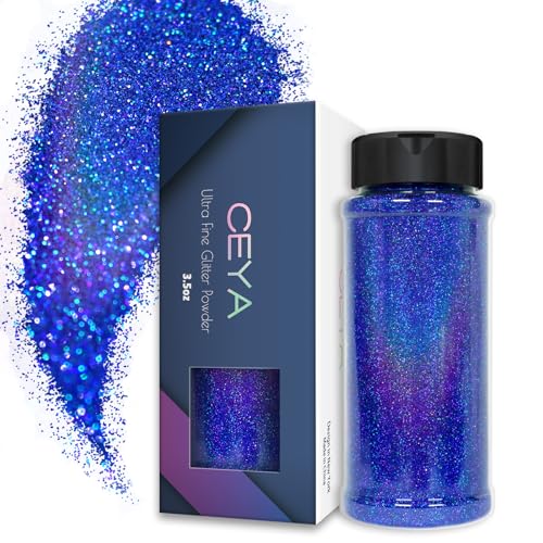 Ceya 100 g holografisches, ultrafeines Glitzerpulver, Laser, königsblau, Glitzer, 0,2 mm für Schleim, Epoxidharz, Basteln, Schmuck, Nagelkunst, Festival, Make-up, Malerei, Hochzeitskarten Ceya 100 g holografisches, ultrafeines Glitzerpulver, Laser, königsblau, Glitzer, 0,2 mm für Schleim, Epoxidharz, Basteln, Schmuck, Nagelkunst, Festival, Make-up, Malerei, Hochzeitskarten von ceya