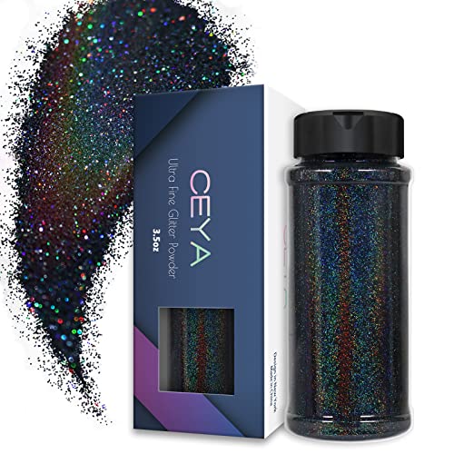 Ceya Feiner Schleim, Glitzer, 3.5oz/100 g, holografisch, ultra-hochwertig, schwarz, feines Glitzerpuder, 0,2 mm, für Epoxidharz, Basteln, Schleim, Nagelkunst, Festival, Scrapbooking, Hochzeitskarten Ceya Feiner Schleim, Glitzer, 3.5oz/100 g, holografisch, ultra-hochwertig, schwarz, feines Glitzerpuder, 0,2 mm, für Epoxidharz, Basteln, Schleim, Nagelkunst, Festival, Scrapbooking, Hochzeitskarten von ceya
