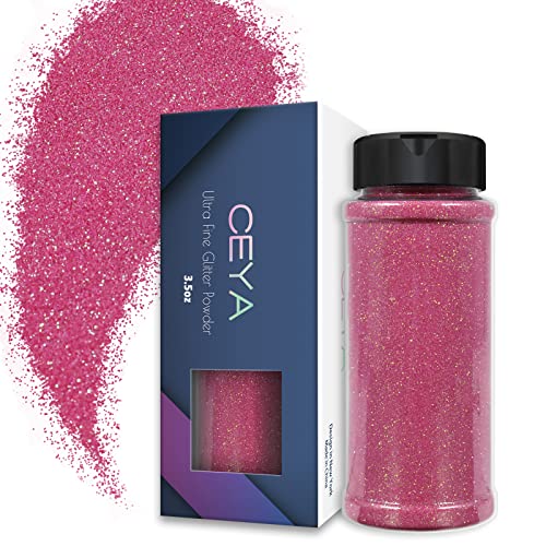 Ceya Glitzer-Pulver 0,2mm Ultra Feines Glitzerpulver für Schleim, Epoxidharz, Becher, Schmuck, Nagelkunst, Festival, Make-up, Scrapbooking, Malen, Hochzeitskarten, 100g von ceya