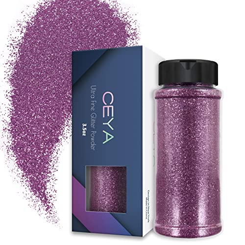 Ceya Glitzer-Pulver 0,2mm Ultra Feines Glitzerpulver für Schleim, Epoxidharz, Becher, Schmuck, Nagelkunst, Festival, Make-up, Scrapbooking, Malen, Hochzeitskarten, 100g von ceya