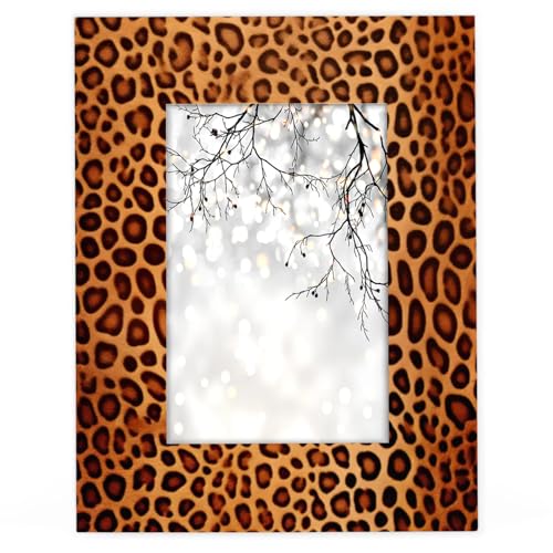 cfpolar Bilderrahmen aus Holz, Leopardenmuster, 10,2 x 15,2 cm, passend für 7,6 x 12,7 cm mit Passepartout oder 10,2 x 15,2 cm ohne Passepartout, Fotos für Wand oder Tisch, Schreibtisch, Zuhause cfpolar Bilderrahmen aus Holz, Leopardenmuster, 10,2 x 15,2 cm, passend für 7,6 x 12,7 cm mit Passepartout oder 10,2 x 15,2 cm ohne Passepartout, Fotos für Wand oder Tisch, Schreibtisch, Zuhause von cfpolar