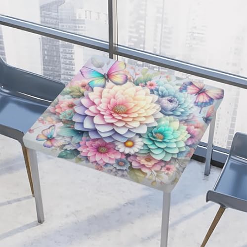 cfpolar Quadratische Tischdecke mit Regenbogen-Blumenmuster, mit elastischem Rand, wasserdicht, abwischbar, quadratisch, Tischdecke für Esszimmer, Küche, Party, Innenbereich, Terrassentisch, 117,8 x cfpolar Quadratische Tischdecke mit Regenbogen-Blumenmuster, mit elastischem Rand, wasserdicht, abwischbar, quadratisch, Tischdecke für Esszimmer, Küche, Party, Innenbereich, Terrassentisch, 117,8 x von cfpolar