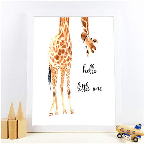 Giraffe Print"Hello Little One" Kinderzimmer Wand Kunst Leinwand Gemälde Nordic Poster Wand Bild Baby Girl Boy Geschenk Kinderzimmer Dekor/50x70cm-Kein Rahmen Giraffe Print"Hello Little One" Kinderzimmer Wand Kunst Leinwand Gemälde Nordic Poster Wand Bild Baby Girl Boy Geschenk Kinderzimmer Dekor/50x70cm-Kein Rahmen von Tokiso