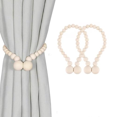 2 Stück Magnetische Gardinen Raffhalter, Gardinenhalter Raffhalter Vorhang Clip, Halter Gardinenhalte Dekoration, für Dekoration Zuhause Cafe Büro (Beige) von champracer