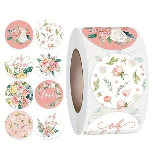 2500 Stück Etiketten Selbstklebend, 2.5 cm Runde Papieraufkleber Etiketten, Selbstklebend Homemade Sticker Für DIY Backen, Papiertüten, Geschenkverpackungen zur Hochzeit (A) von champracer