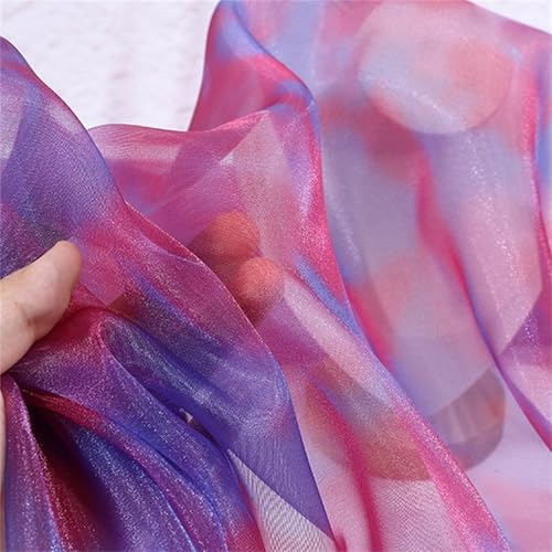 2er Set Regenbogen Glitter Tüll Rollen Tüll Funkelnde Tüll Band Rolle Pailletten Stoff Rolle für Braut Bogen Rock Geschenkverpackung Hochzeitsfeier Dekoration(100x140 cm) (Fuchsie,100x140 cm) von champracer