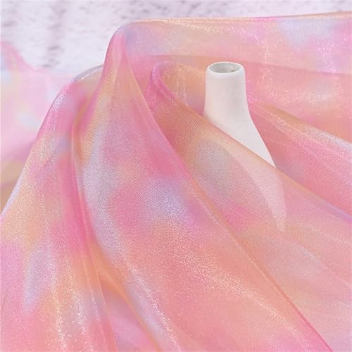 2er Set Regenbogen Glitter Tüll Rollen Tüll Funkelnde Tüll Band Rolle Pailletten Stoff Rolle für Braut Bogen Rock Geschenkverpackung Hochzeitsfeier Dekoration(100x140 cm) (Rosa,100x140 cm) von champracer