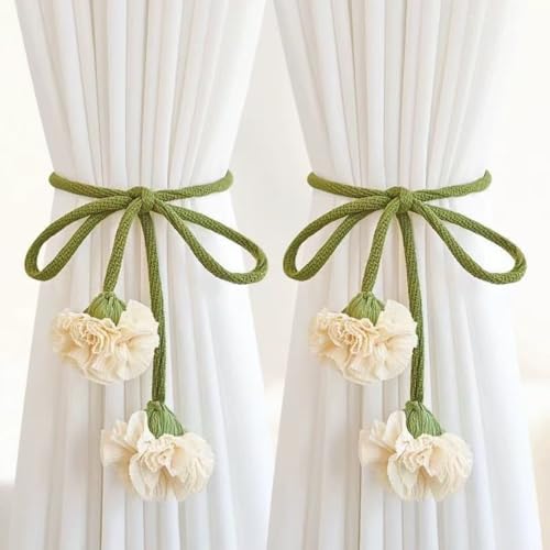 2pcs Vorhang Raffhalter, Niedlich Blumen Heimdekoration, Raffhalter für Vorhänge, für Gardinen Dekoration vonWohnzimmer, Büro, Schlafzimmer (A) von champracer
