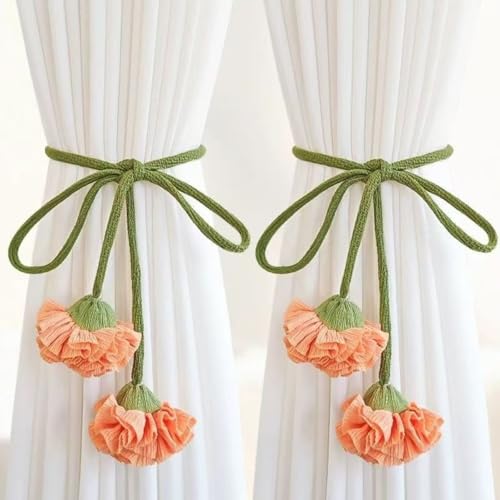 2pcs Vorhang Raffhalter, Niedlich Blumen Heimdekoration, Raffhalter für Vorhänge, für Gardinen Dekoration vonWohnzimmer, Büro, Schlafzimmer (B) von champracer