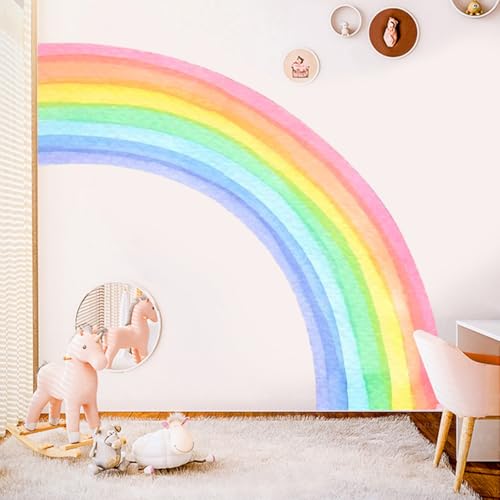 Groß Regenbogen Wandtattoo, Boho wandtattoo, Aufkleben Selbstklebend Abnehmbare Wanddeko, für Mädchen Kinderzimmer Babyzimmer Schlafzimmer Wanddeko (40x270 cm) von champracer