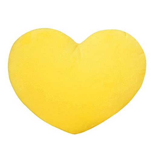 Herzkissen, Herz Kissen Kinderzimmer, Kuschelkissen Kinder Herzform Dekokissen Kopfkissen Kissen Zierkissen, Plüsch Kinderkissen für Kinderzimmer Sofa Dekoration (Gelb,30 cm) von champracer