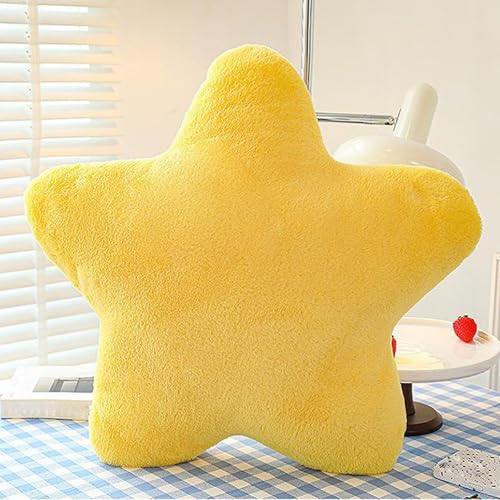 Kissen Stern, Kuschelkissen Kinder Sternkissen, Kissen Stern Plüschkissen, Weiche Flauschige Sternform Zierkissen Sofakissen, Geeignet Für Auto, Wohnzimmer, Sofa Und Schlafzimmer (Gelb,40 cm) von champracer
