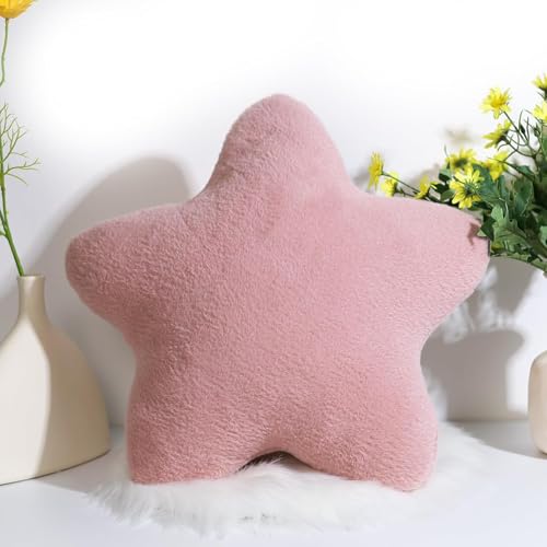 champracer Kuschelkissen Kinder Sternkissen Plüsch Kissen Dekokissen für kuschelecke kinderzimmer, Weiche Flauschige Sternform Zierkissen Sofakisse für Heimdekoration (Lotuswurzel,50 cm) von champracer