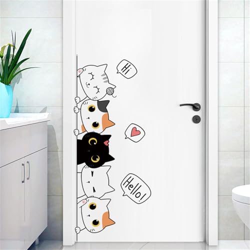 Wandtattoo Kinderzimmer, Türaufkleber Katze, wandsticker kinderzimmer, katzen sticker, Wandbild selbstklebend, Schlafzimmer Wanddeko für Junge Mädchen Wandtattoo Kinderzimmer, Türaufkleber Katze, wandsticker kinderzimmer, katzen sticker, Wandbild selbstklebend, Schlafzimmer Wanddeko für Junge Mädchen von champracer