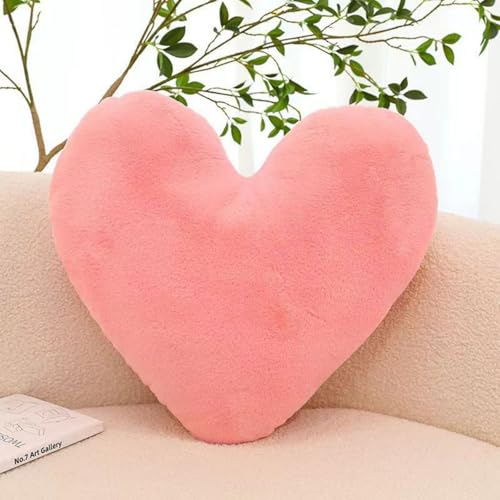 champracer Herfair Herzkissen, Herzkissen, Herzform Dekokissen Sofakissen Kuschelkissen Kopfkissen, Plüsch Kinderkissen für Kinderzimmer Schlafzimmer Deko (Rosa,30 cm) von champracer