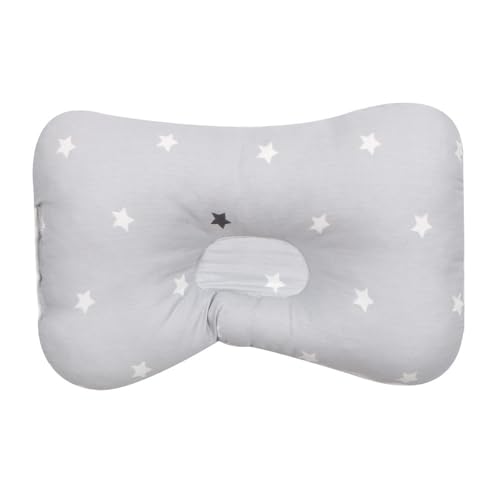 champracer Kindkissen, Kindkissen zu Flathead Kindkissen, Kindkissen, 0-12 Memory Foam Reisekissen, Autositz (Graue Sterne,28 * 20 * 5cm) von champracer