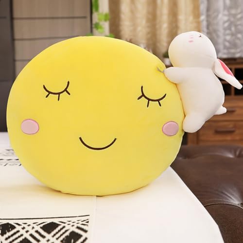 champracer Kuschelkissen Kinder Sternkissen, roba Kuschelkissen in Wolken Form,MondWolkenkissen,Baby Kissen Wolke Deko,Weiche Flauschige Sternform Zierkissen Sofakissen,Weiches Dekokissen (Sonne A) von champracer