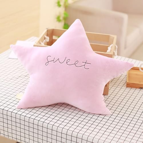 champracer Kuschelkissen in Stern/Wolke/Mond Form,Deko Kissen Für Baby & Kinderzimmer,Kinderkopfkissen,Wärmekissen Für Babys Und Kinder- Für Mädchen & Jungen，50cm (Rosa Sterne) von champracer