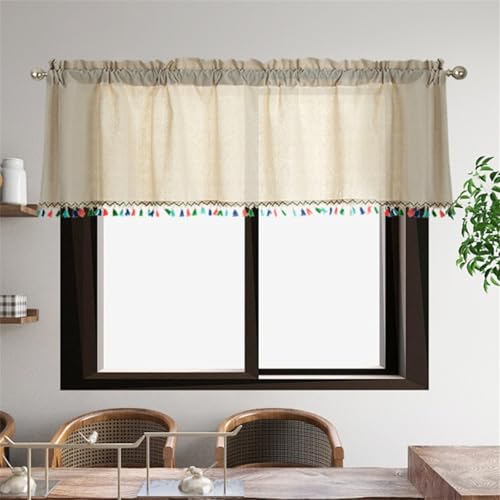 champracer Scheibengardine Boho Kurze Vorhänge Landhausstil Kurzgardine 1 Stück BxH 130x45 cm Vintage Bistrogardine Kurz Gardinen Kleines Fenstervorhang Küche Tür mit Quaste champracer Scheibengardine Boho Kurze Vorhänge Landhausstil Kurzgardine 1 Stück BxH 130x45 cm Vintage Bistrogardine Kurz Gardinen Kleines Fenstervorhang Küche Tür mit Quaste von champracer