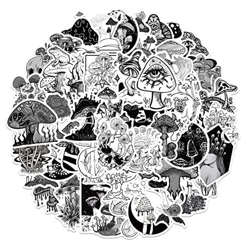 Goth Style Mushroom Stickers Pack Gothic Stickers Aesthetic 50 STÜCKE Schwarz-Weiß Wasserdicht Dekorative Vinyl Kleine Aufkleber für Gitarre, Wasserflasche, Gepäck, Tablet, Telefon, Notebook Goth Style Mushroom Stickers Pack Gothic Stickers Aesthetic 50 STÜCKE Schwarz-Weiß Wasserdicht Dekorative Vinyl Kleine Aufkleber für Gitarre, Wasserflasche, Gepäck, Tablet, Telefon, Notebook von chamvis